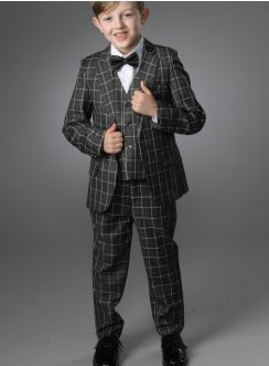 costume enfant à carreau gris pas cher pour mariage ou cérémonie