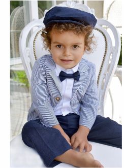 Costume bébé garçon mariage bleu marine complet casquette et veste