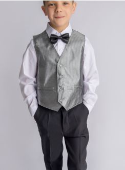 Costume garçon Léo noir et gris argent