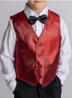 Gilet de costume enfant tissé bordeaux Léo