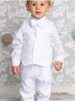 Costume baptême blanc petit garçon Axel personnalisable