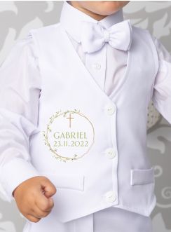 Gilet baptême garçon collection Olivier et Croix - Personnalisable