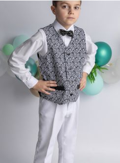 Tenue de mariage noir et blanc pour mariage pantalon blanc