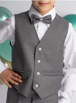 gilet cérémonie garçon gris anthracite