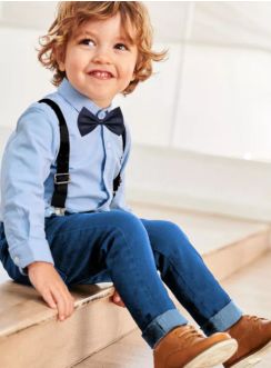 Costume garçon Nicolas bleu ciel pour mariage en jeans
