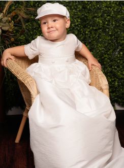 robe baptême garçon traditionnelle et longue personnalisable avec broderie