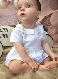 barboteuse et casquette bébé garçon cérémonie mariage baptême