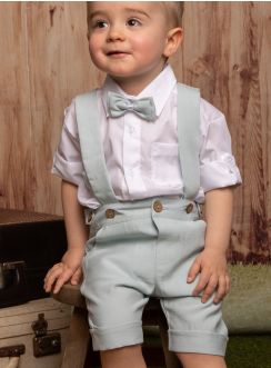 Tenue de mariage ou baptême vert clair pour bébé ou petit garçon