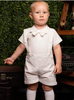 Ensemble cérémonie salopette et body bébé