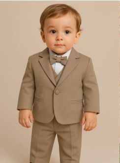 Costume bébé Petit Garçon Beige Foncé modèle Lucas