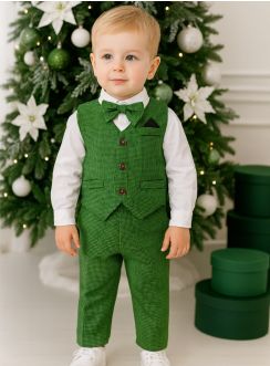Tenue de cérémonie petit garçon verte