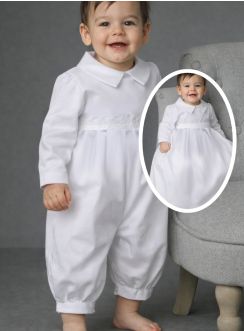 Tenue de baptême Garçon combinaison et tablier