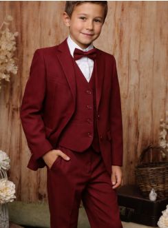Costume garçon complet bordeaux modèle Jean