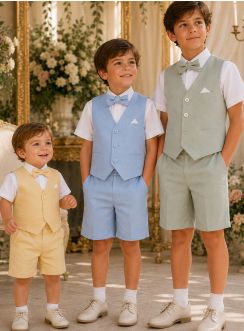 Ensemble de cérémonie garçon 4 pièces – Bermuda