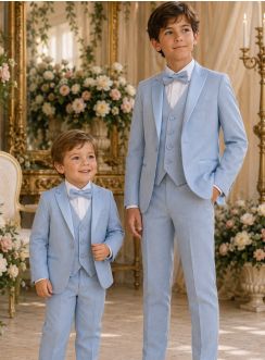 Costume garçon 5 pièces Alessio bleu tendre