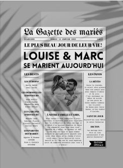 Gazette de mariage personnalisé - Journal anglais