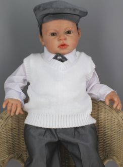 Costume mariage bébé Antonio gris et blanc
