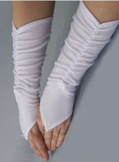Mitaine fille pour mariage - gants communion fille blanc