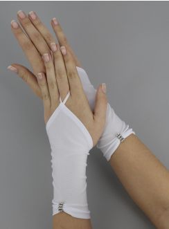 Mitaines de mariée court avec strass au bout pas cher et de qualité