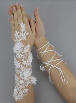 gant mitaine lacet dentelle pour mariée