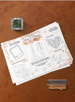Set de table enfant pour mariage - thème Pampa Terracotta