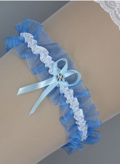 Jarretière de mariage bleue tradionnelle