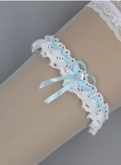 jarretière blanche en coton crochet
