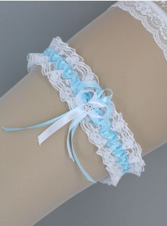 Jarretičre mariage dentelle ruban et strass