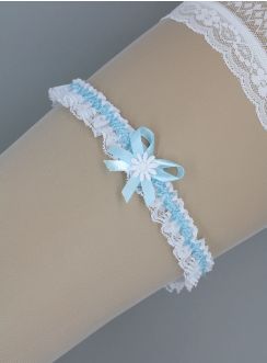 Jarretière femme dentelle et fleurs