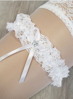 Jarretičre mariage dentelle et noeud