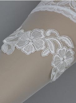 jarretière mariée dentelle large blanche
