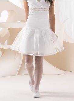 Jupon mariage enfant court et blanc
