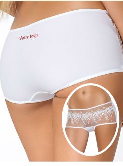 shorty personnalisable avec le prénom de votre chérie