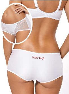 Shorty blanc lingerie mariage Athina PariPari