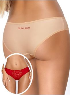 Culotte opaque et dentelle Katia beige