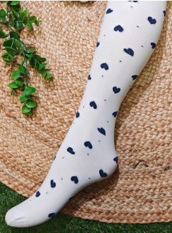 collant fille coeur bleu marine