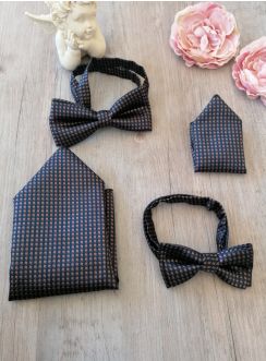 noeud papillon père fils bleu marine et marron