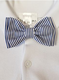 Noeud papillon bébé et petit garçon bleu et blanc