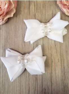 Lot de 2 noeuds avec ruban et perles avec velcro