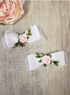 Lot de 2 noeuds avec ruban et fleurs