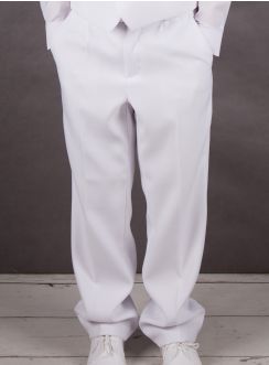 Pantalon garçon blanc pour baptême, communion ou mariage blanc