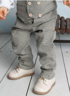 Pantalon vintage bébé et petit garçon marron