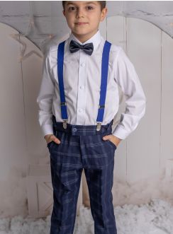 joli costume enfant simple à bretelle pour mariage bleu