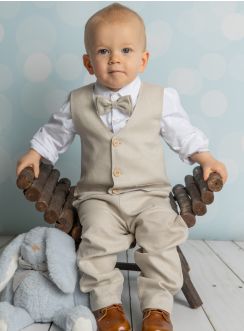 Costume Tenue lin beige petit garçon Pierre