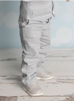 pantalon en lin gris clair pour bébé ou petit garçon