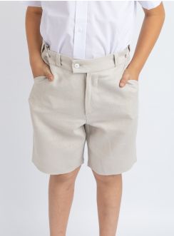 Bermuda lin beige garçon pour mariage ou cérémonie