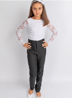 Tenue chic pantalon + top dentelle pour fille