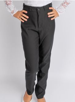 Pantalon fille taille haute noir pour soirée habillée ou uniforme scolaire