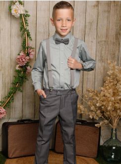 Tenue costume gris et vert sauge Alexander