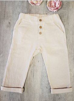 pantalon beige ceremonie mariage garcon coton gaze